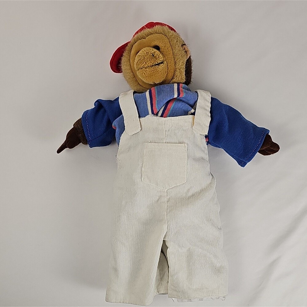 Vintage 1994 Dakin Scooter Monkey Plush Overalls Stuffed Animal 90s Toy